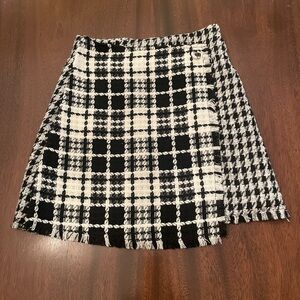 GB Girls Black and White Faux Wrap Skirt